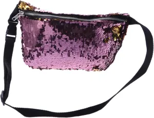 Crossbody Travel Bag The Tote Bag Belt Bag for Ladies Sequins Shining Waist Pouch Waist Bag for Women Crossbody Bags for Women Travel Waist Bags Miss Cosmetic Bag Girl, Medium, Pink