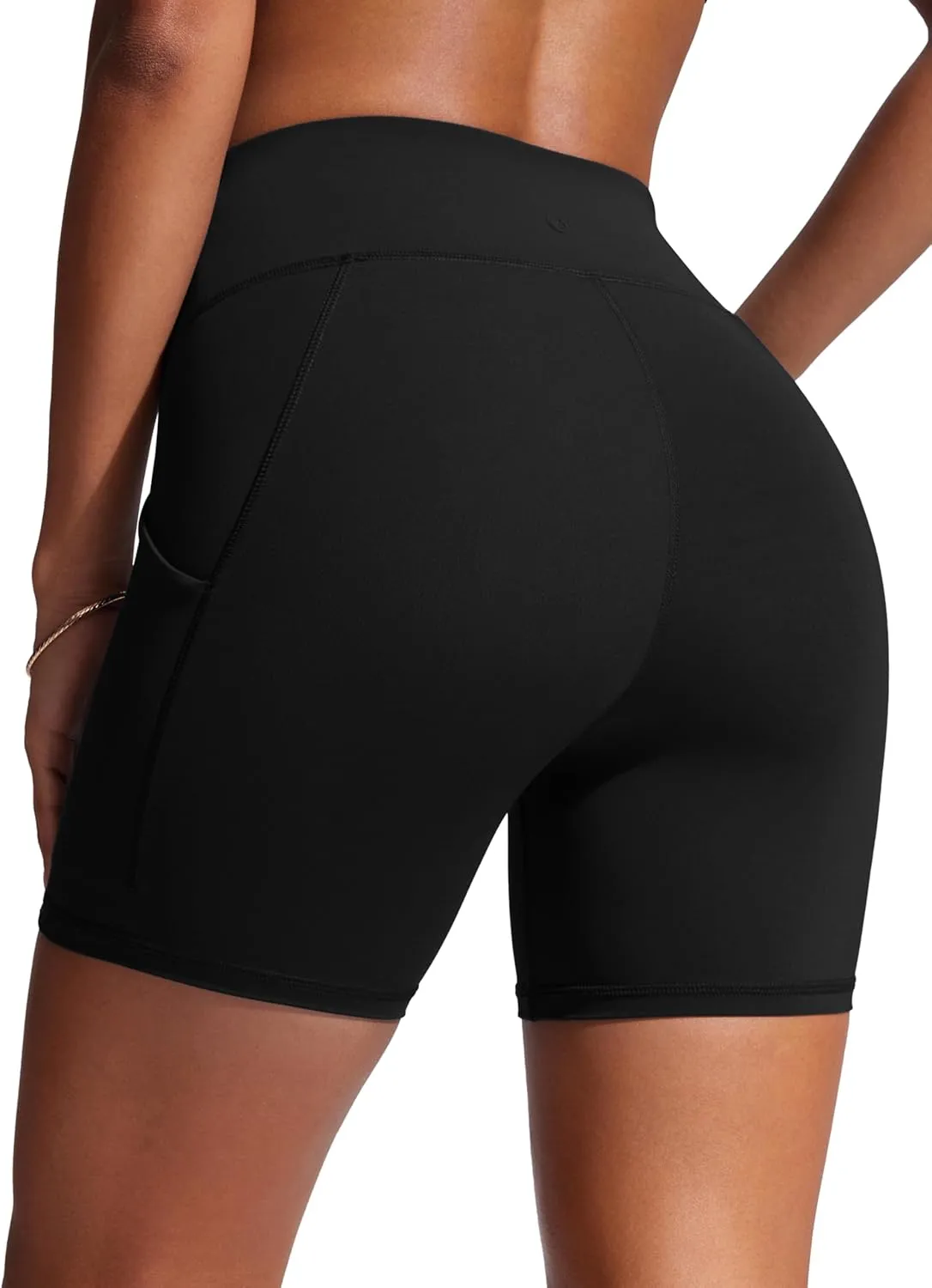 CRZ YOGA Womens 6'' Swim Board Shorts High Waisted Quick Dry Bathing Bottoms Swimsuit Trunks with Liner and Pockets
