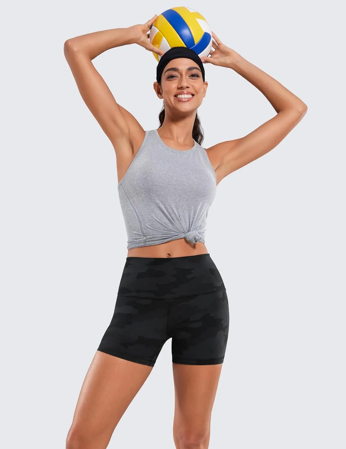 CRZ YOGA Womens Butterluxe Biker Shorts 4'' - High Waisted Booty Workout Volleyball Yoga Spandex