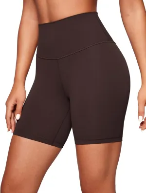 CRZ YOGA Womens ButterLuxe Biker Shorts 6 Inches - High Waisted Workout Running Volleyball Spandex Yoga