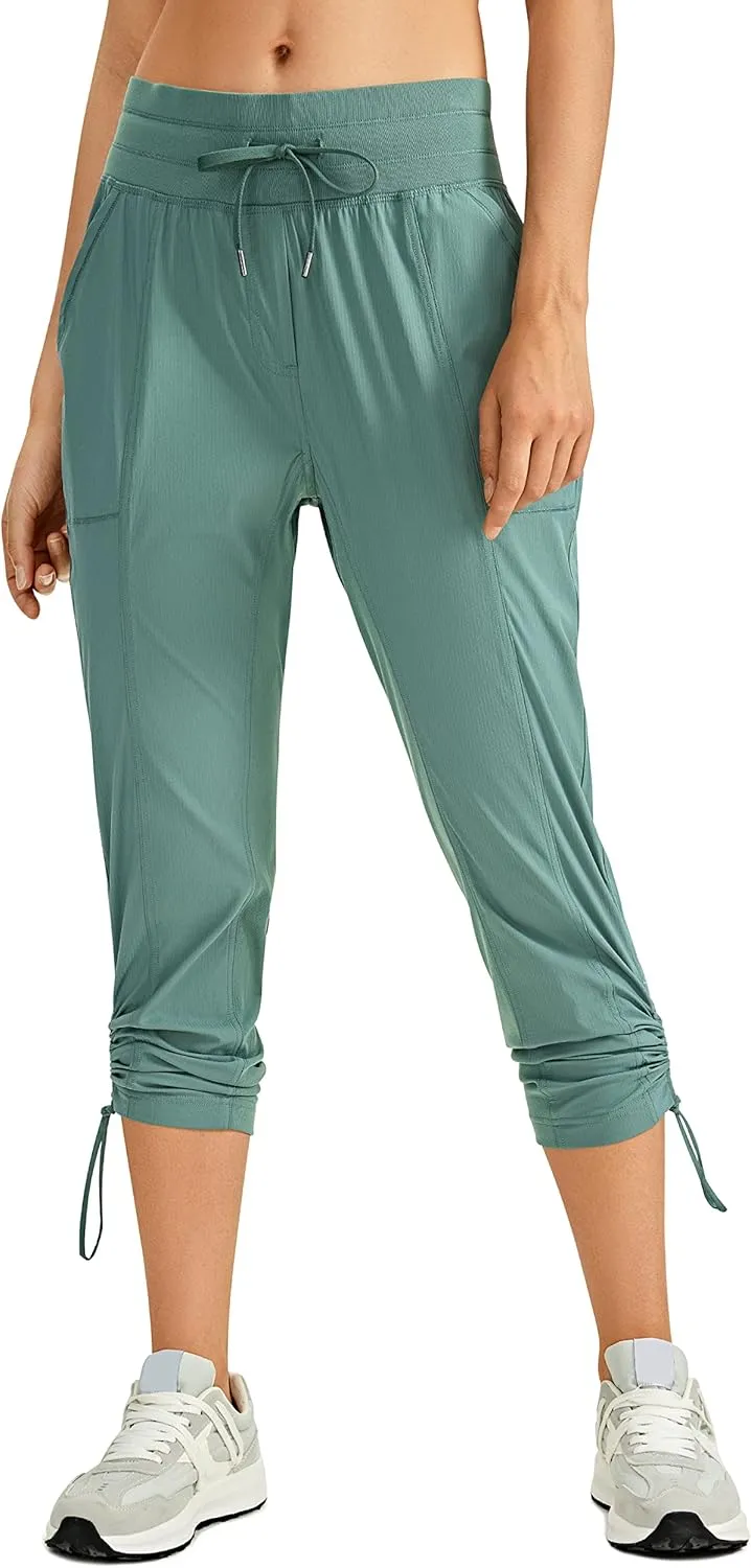 CRZ YOGA Womens Casual 7/8 Pants 25"- Lightweight Workout Outdoor Athletic Track Travel Lounge Joggers Pockets