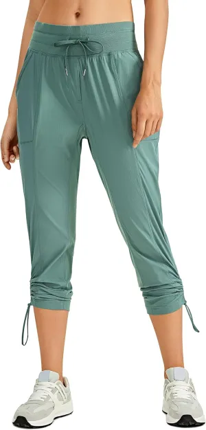 CRZ YOGA Womens Casual 7/8 Pants 25"- Lightweight Workout Outdoor Athletic Track Travel Lounge Joggers Pockets