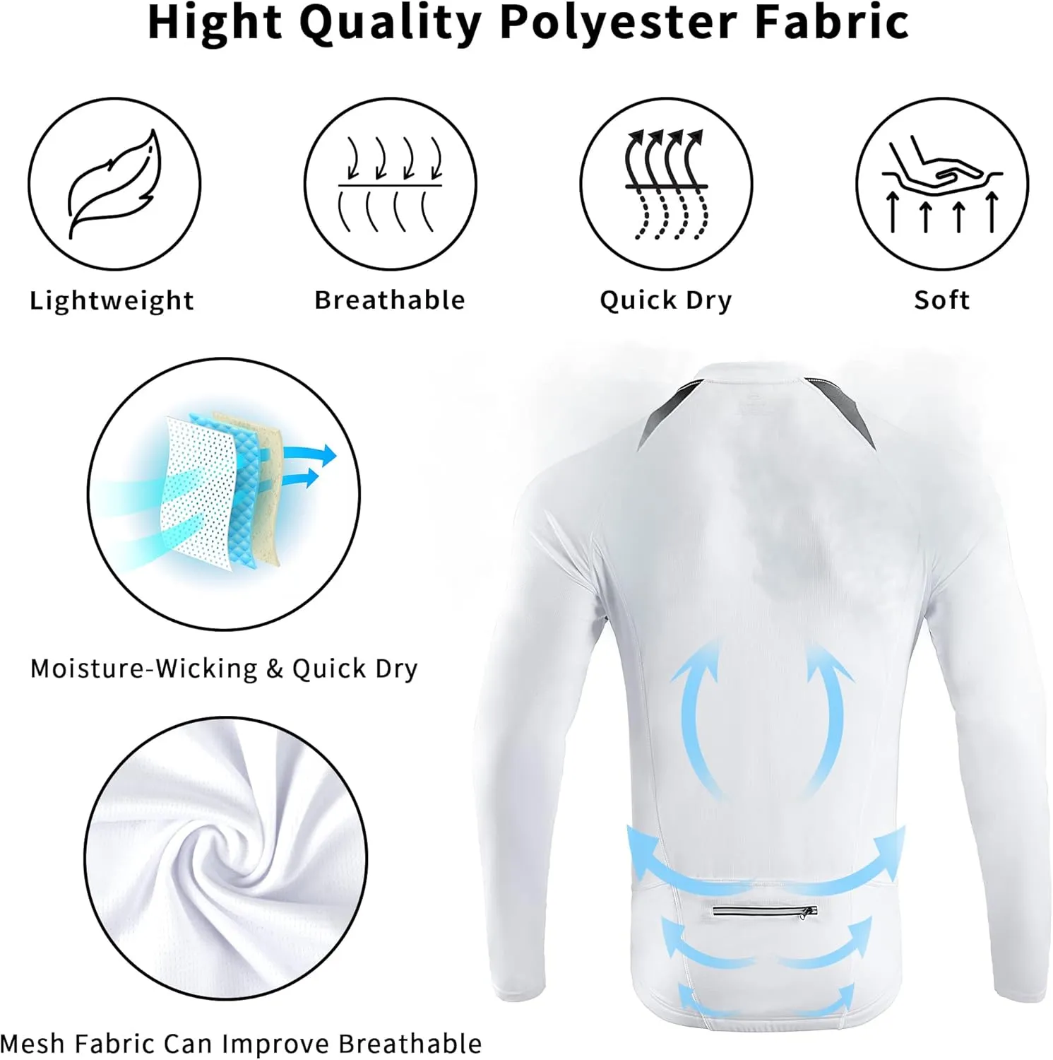 Cycling Bike Jersey for Men Short and Long Sleeve Bike Bicycle Shirts Biking Clothing Breathable Quick-Dry Shirt with Pockets