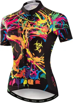Cycling Jerseys Women,Mountain Bicycle Clothes Summer Cycling Tops Short Sleeve Riding Bike Shirts MTB Jersey Quick Dry