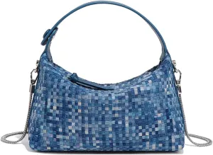 Denim Woven Hobo Handbag for Women -Versatile Crossbody Shoulder Bag, Detachable Chain Strap, Lightweight and Spacious
