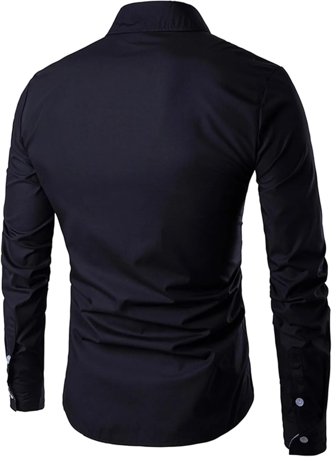 DGHM-JLMY Men's Totem Gold Printed Long Sleeve Shirt Hipster Slim Fit Button Up Party Dress Shirts Gold Shiny Stylish Shirt