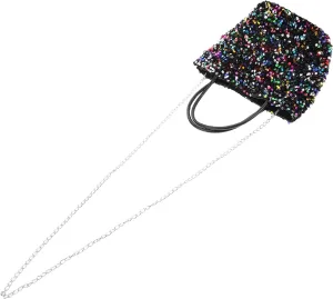 Didiseaon Fashionable Glittery Handbag for Women Mini Shoulder Bag Crossbody Purse Multi-use for Evening Wedding and Casual