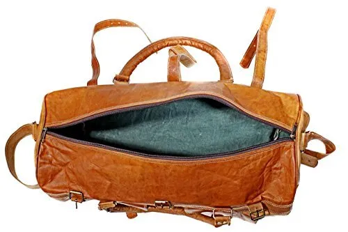 Duffel Bag 22'' Travel Bag Travelling Bag Backpack Genuine Leather Vintage Handmade Bag (Style 4)