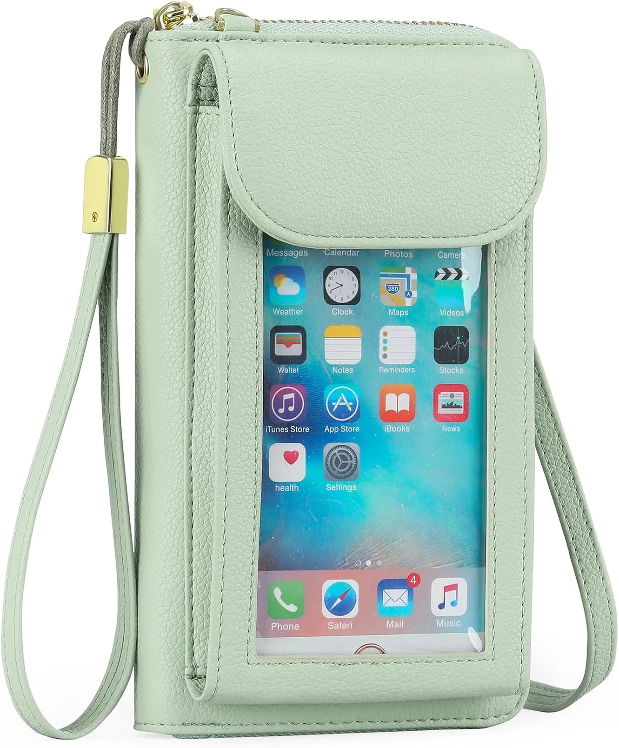 FALAN MULE Small Cell Phone Crossbody Bag Purse for Women, PU Leather Wallet Purse