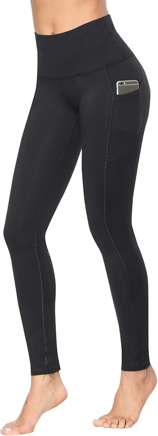 Fengbay 2 Pack High Waist Yoga Pants, Pocket Yoga Pants Tummy Control Workout Running 4 Way Stretch Yoga Leggings