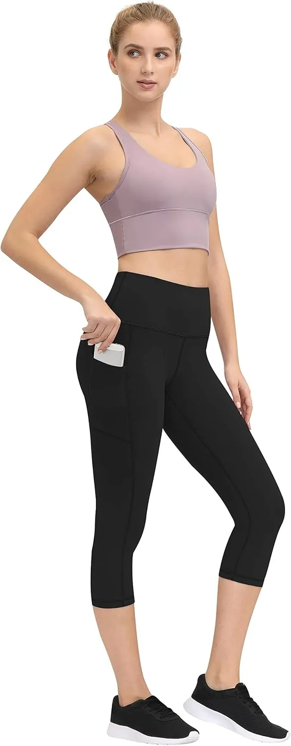 Fengbay High Waist Yoga Pants, Pocket Yoga Pants Tummy Control Workout Running 4 Way Stretch Yoga Leggings