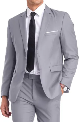 Fxzpiodi Mens Suit Slim Fit 2 Piece Suits,Two Button Solid Business Wedding Tuxedo Suit for Prom Suit Jacket and Pants