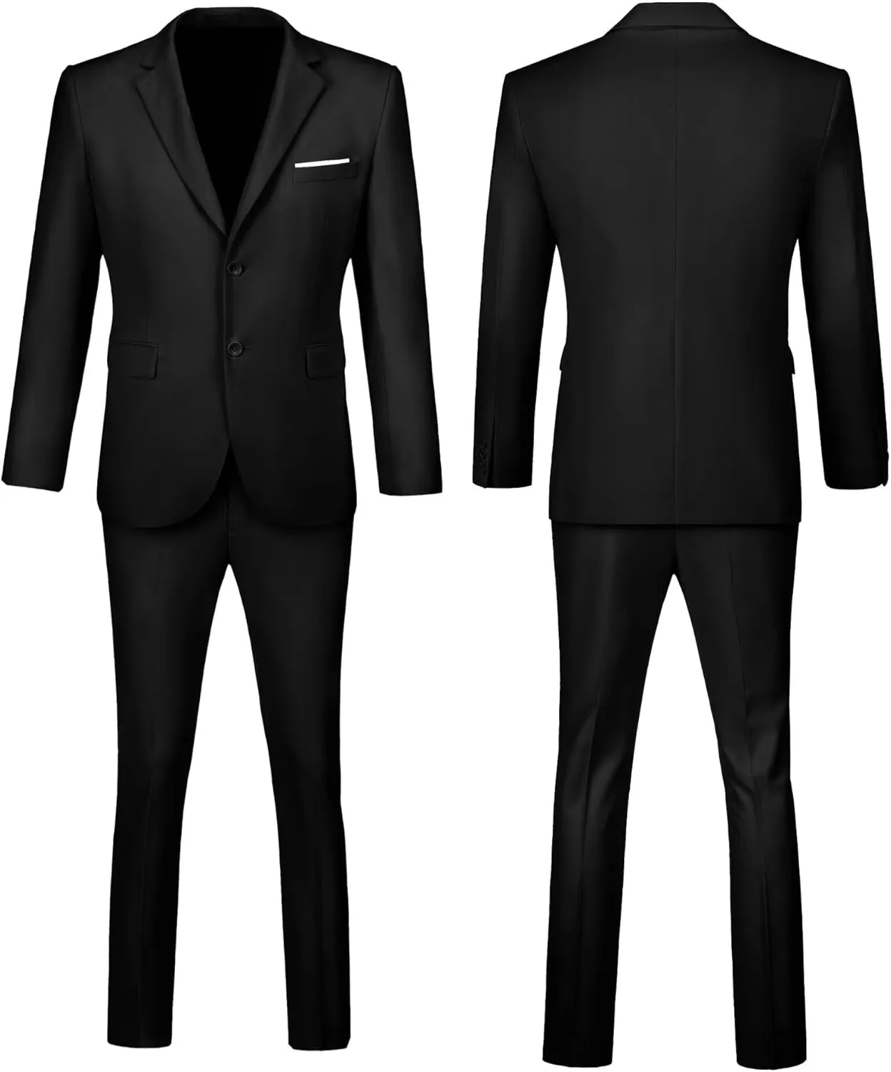 Fxzpiodi Mens Suit Slim Fit 2 Piece Suits,Two Button Solid Business Wedding Tuxedo Suit for Prom Suit Jacket and Pants