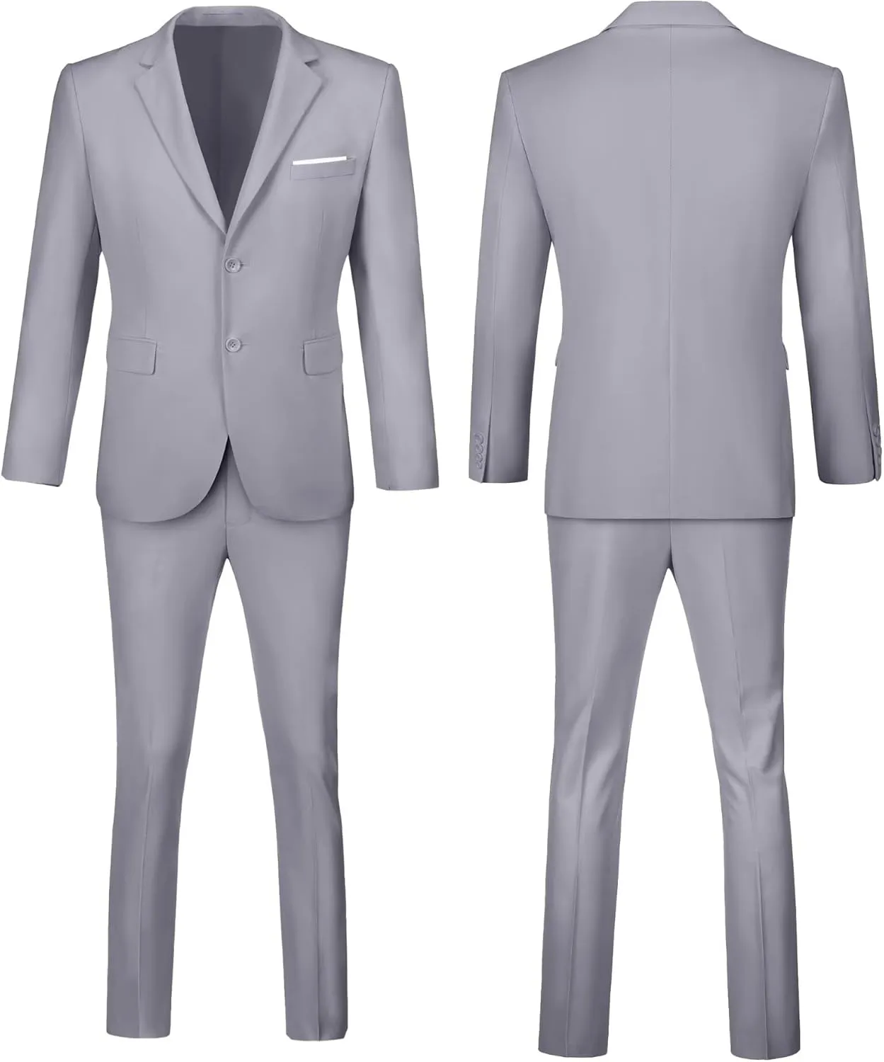 Fxzpiodi Mens Suit Slim Fit 2 Piece Suits,Two Button Solid Business Wedding Tuxedo Suit for Prom Suit Jacket and Pants