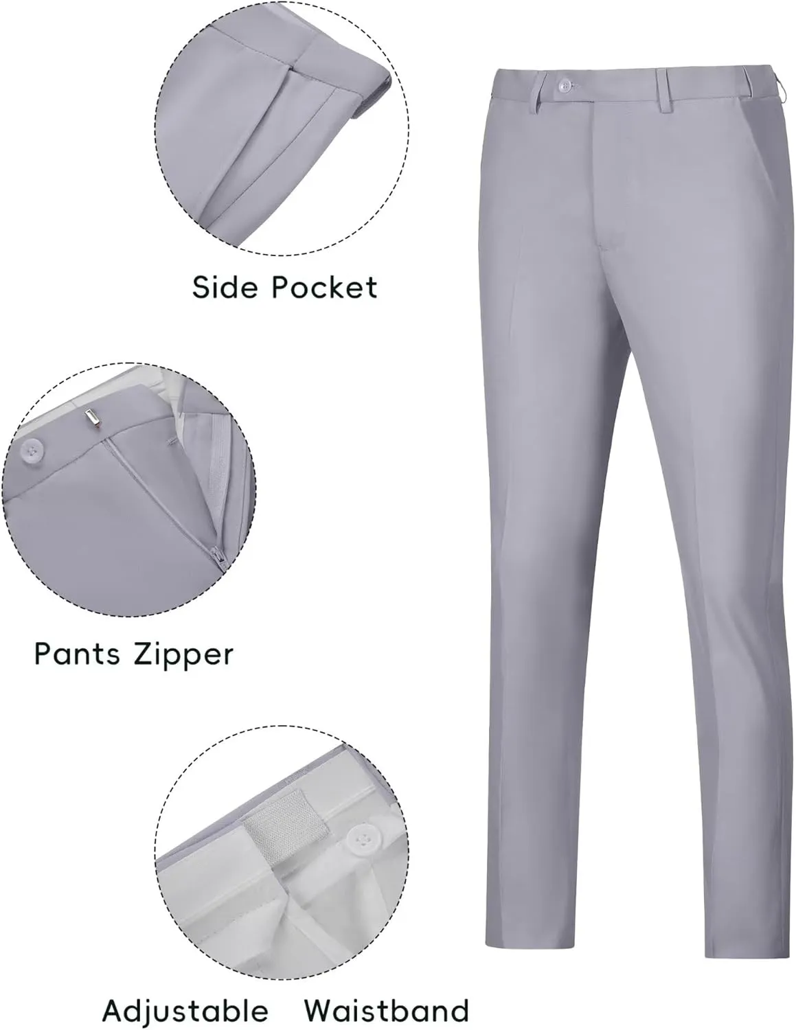 Fxzpiodi Mens Suit Slim Fit 2 Piece Suits,Two Button Solid Business Wedding Tuxedo Suit for Prom Suit Jacket and Pants