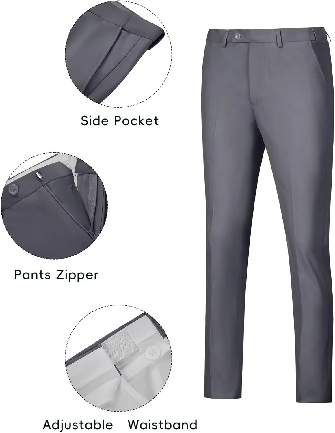 Fxzpiodi Mens Suit Slim Fit 2 Piece Suits,Two Button Solid Business Wedding Tuxedo Suit for Prom Suit Jacket and Pants