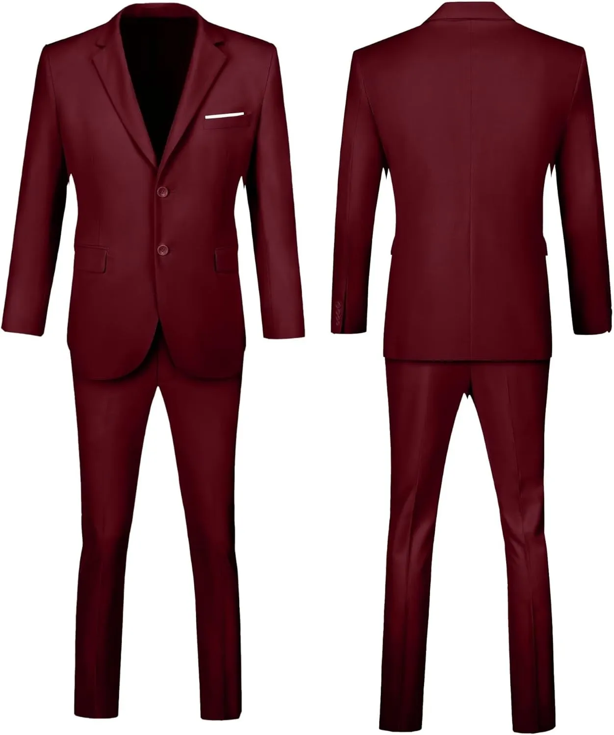 Fxzpiodi Mens Suit Slim Fit 2 Piece Suits,Two Button Solid Business Wedding Tuxedo Suit for Prom Suit Jacket and Pants