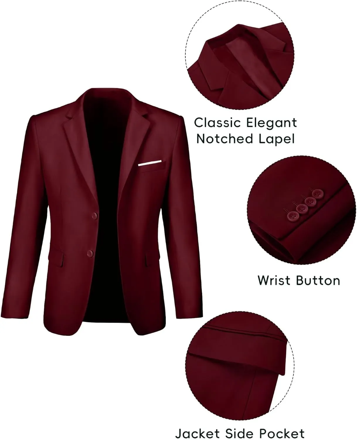 Fxzpiodi Mens Suit Slim Fit 2 Piece Suits,Two Button Solid Business Wedding Tuxedo Suit for Prom Suit Jacket and Pants