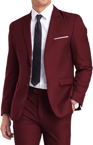 Fxzpiodi Mens Suit Slim Fit 2 Piece Suits,Two Button Solid Business Wedding Tuxedo Suit for Prom Suit Jacket and Pants