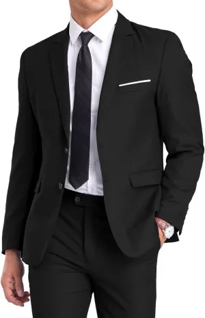 Fxzpiodi Mens Suit Slim Fit 2 Piece Suits,Two Button Solid Business Wedding Tuxedo Suit for Prom Suit Jacket and Pants