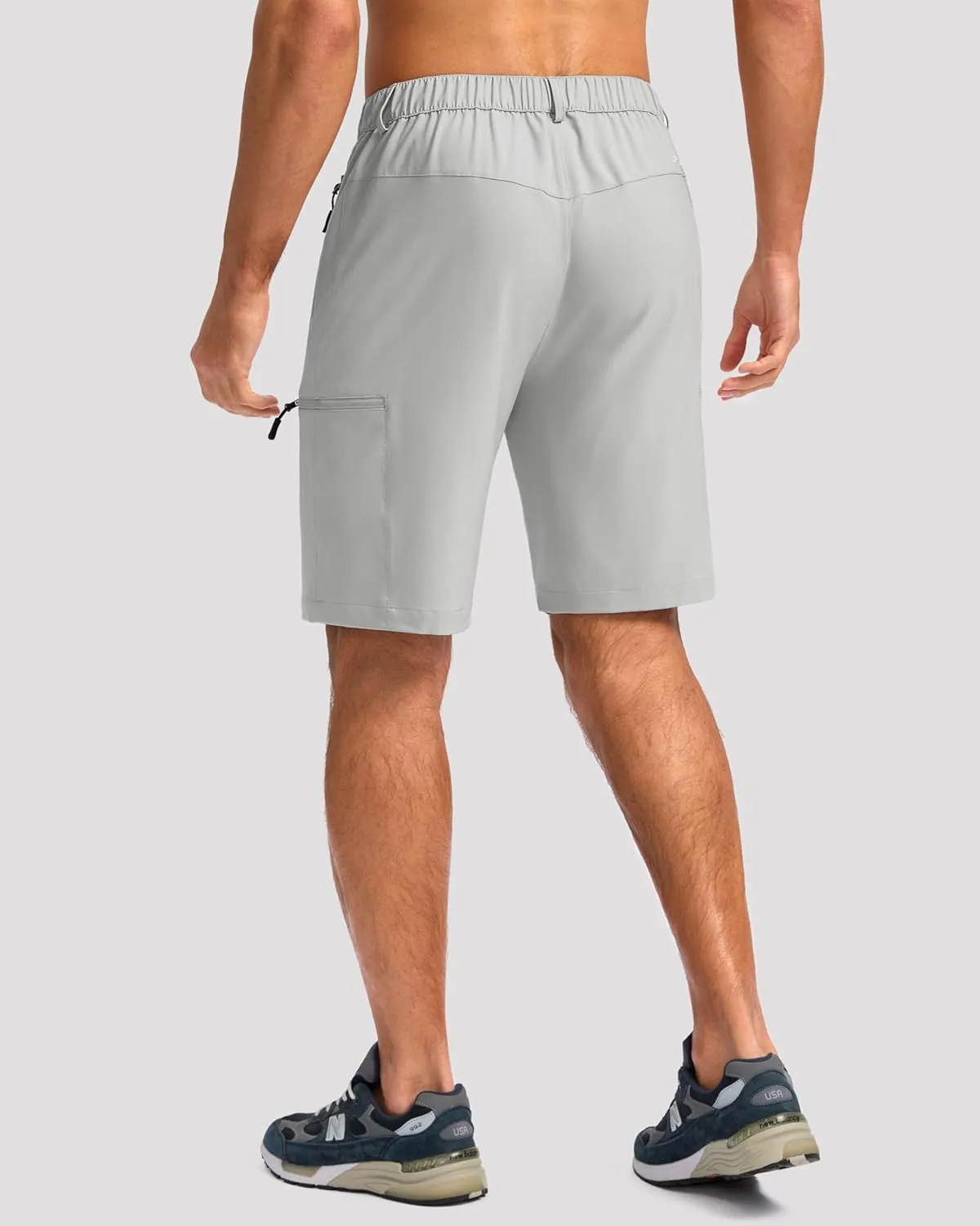 G Gradual Mens Hiking Cargo Shorts with 4 Zipper Pockets 9" Quick Dry Lightweight Casual Work Shorts for Men Golf Fishing
