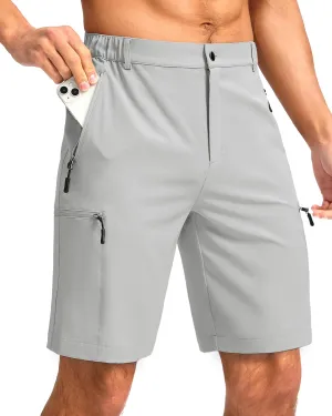 G Gradual Mens Hiking Cargo Shorts with 4 Zipper Pockets 9" Quick Dry Lightweight Casual Work Shorts for Men Golf Fishing