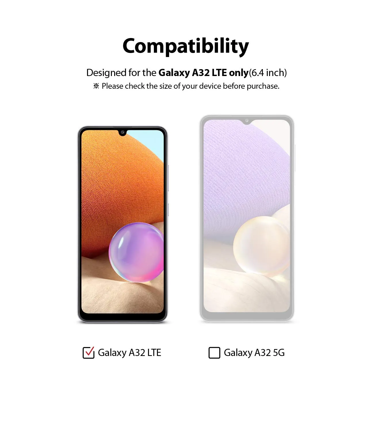 Galaxy A32 4G (LTE) Tempered Glass Screen Protector Guard | FULL GLASS 1 Pack