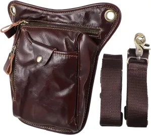 GANAZONO Men's Hip Bag Sling Bag for Outdoor Sports Vintage Phone Pouch Pu for Men Business Travel Shopping
