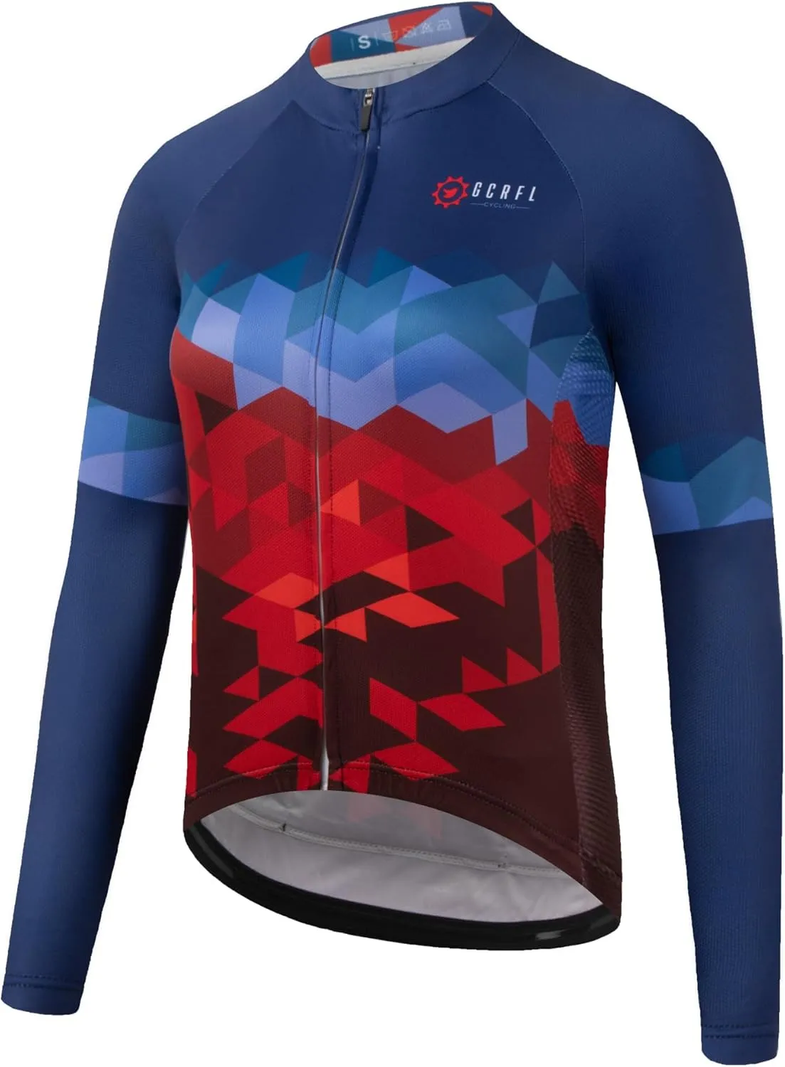 GCRFL Women's Cycling Jersey Long Sleeve Biking Cycling Shirt with 3 1 Zipper Pocket Breathable Quick Dry Bicycle Jersey
