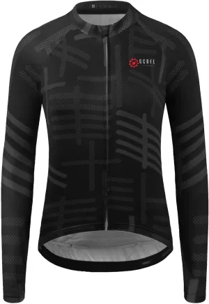 GCRFL Women's Cycling Jersey Long Sleeve Biking Cycling Shirt with 3 1 Zipper Pocket Breathable Quick Dry Bicycle Jersey