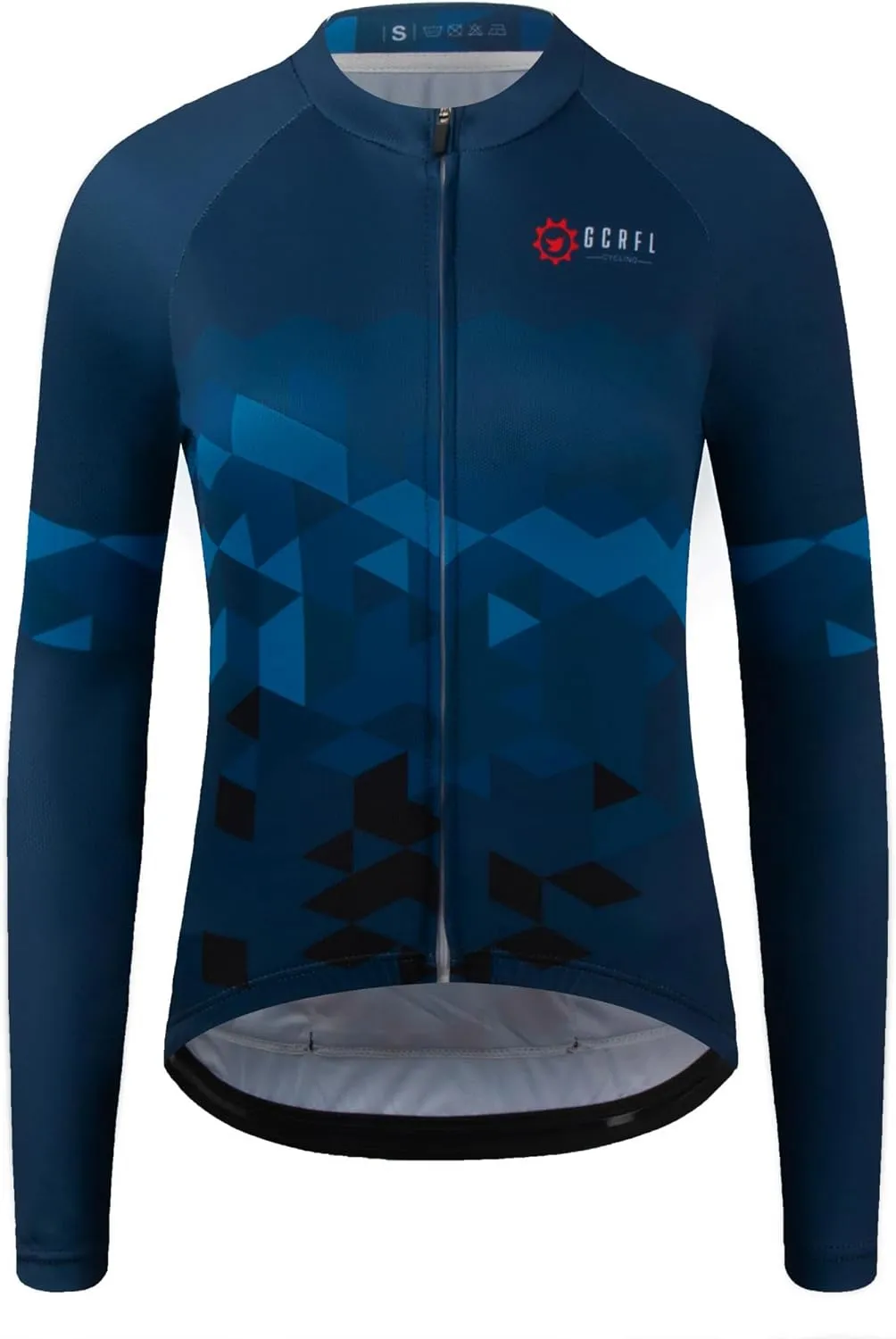 GCRFL Women's Cycling Jersey Long Sleeve Biking Cycling Shirt with 3 1 Zipper Pocket Breathable Quick Dry Bicycle Jersey
