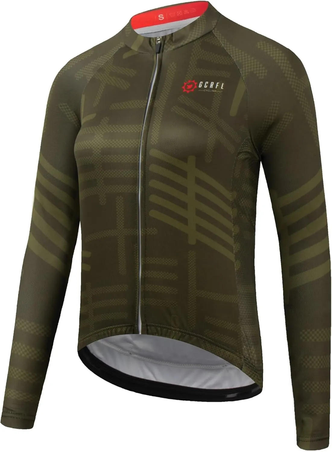 GCRFL Women's Cycling Jersey Long Sleeve Biking Cycling Shirt with 3 1 Zipper Pocket Breathable Quick Dry Bicycle Jersey