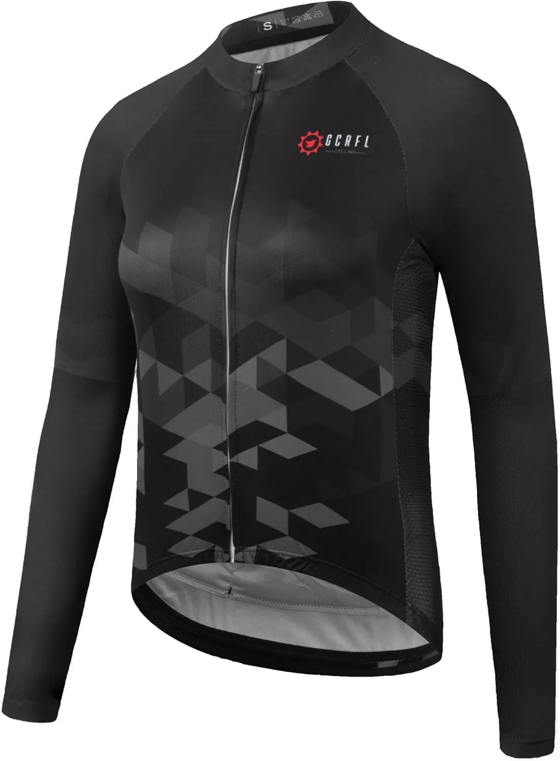 GCRFL Women's Cycling Jersey Long Sleeve Biking Cycling Shirt with 3 1 Zipper Pocket Breathable Quick Dry Bicycle Jersey