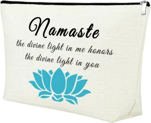 Gifts for Yoga Lovers Women Yoga Lovers Gift Makeup Bag Birthday Gifts for Yoga Lovers Cosmetic Bag Yoga Teacher Gifts for Women Namaste Yoga Gifts Gifts for Yoga Instructors Meditation Gifts for Her