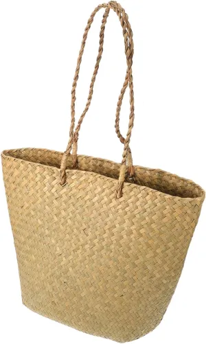 GLEAVI Woven Tote Bag for Women Lightweight Beach Handbag Stylish Summer Tote for Travel Daily Use Versatile Storage for Phone Wallet and Essentials for Beach Vacations Outdoor Shopping