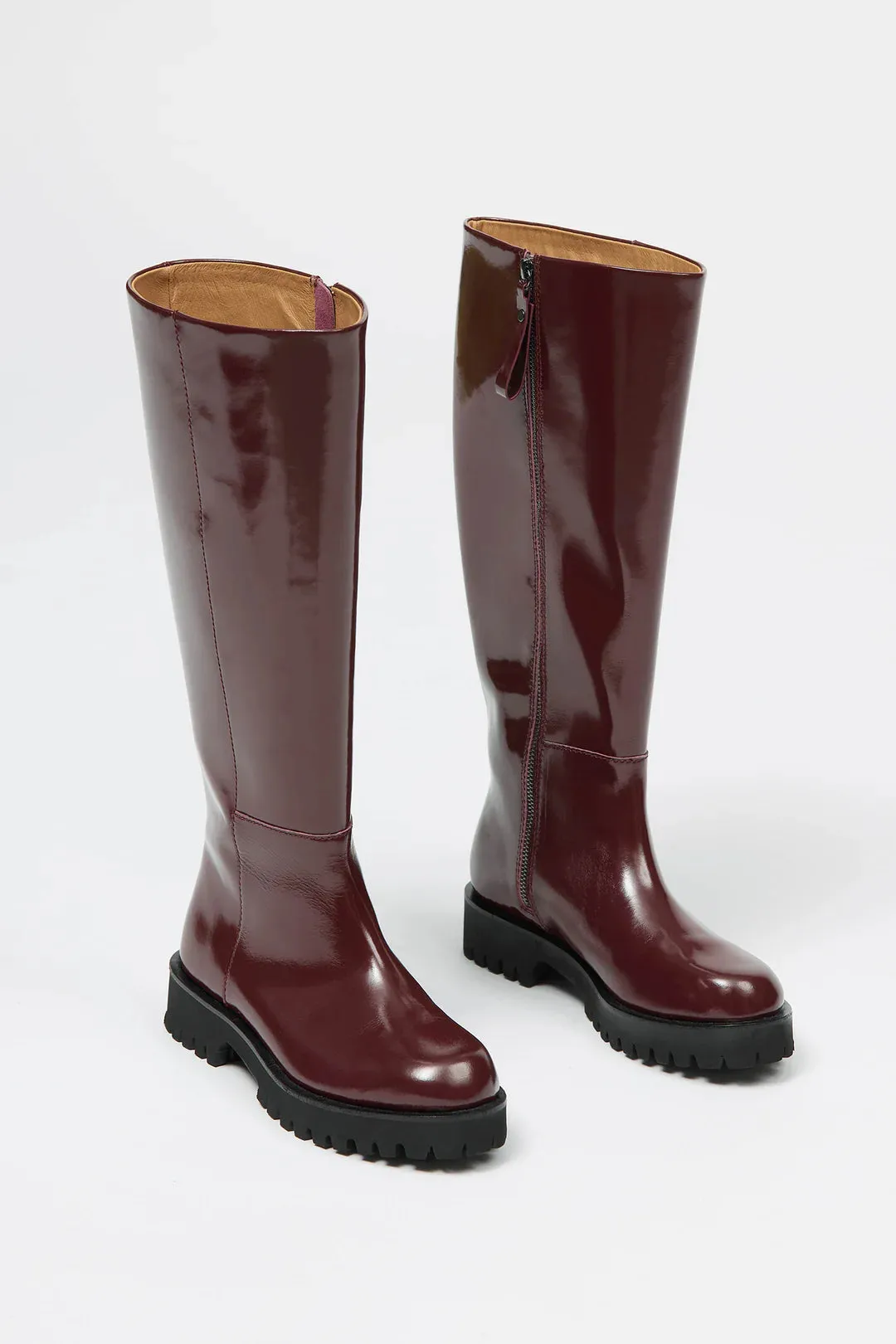 Gould Knee High Boot Burgundy
