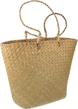 Healifty Stylish Woven Beach Tote Bag for Women Lightweight Summer Handbag for Travel Shopping Vacations Versatile Straw Handbag for Daily Essentials and Outdoor Use