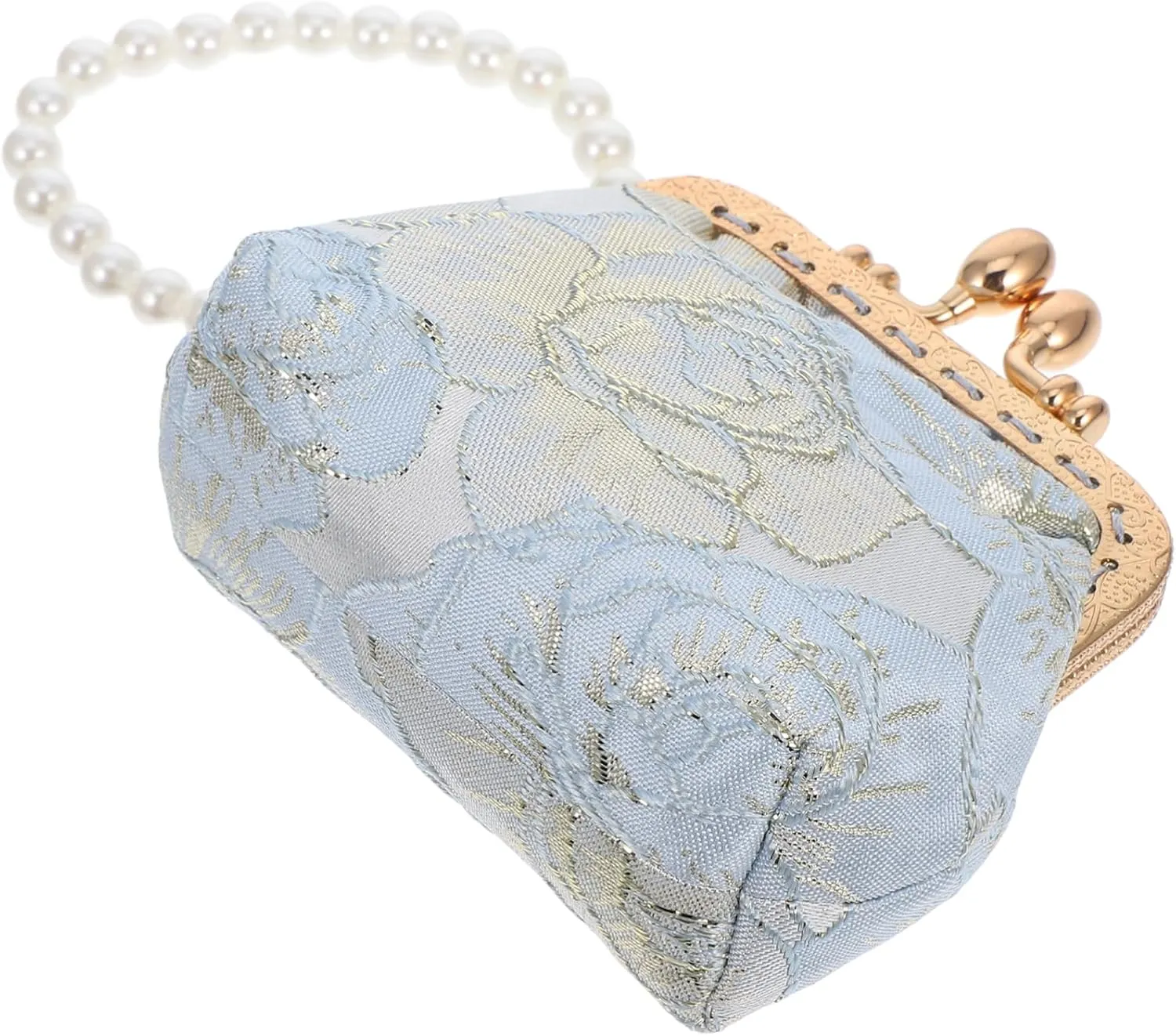Homoyoyo Chinese Coin Handbag Vintage Brocade Evening Clutch Purse for Women Floral Embroidery Wedding Essential Bag
