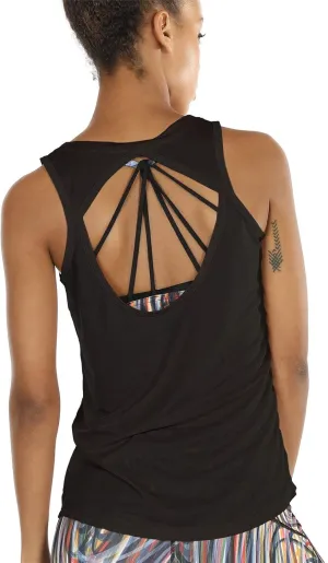 icyzone Women's Lightweight Breathable Open Back Workout Athletic Yoga Tank Tops