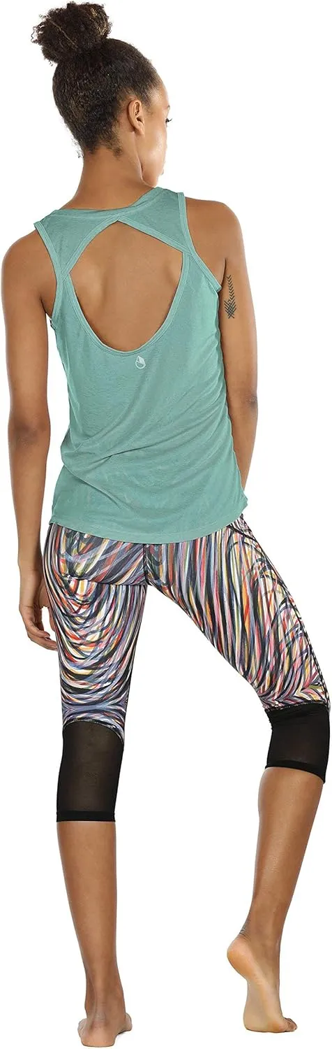 icyzone Women's Lightweight Breathable Open Back Workout Athletic Yoga Tank Tops