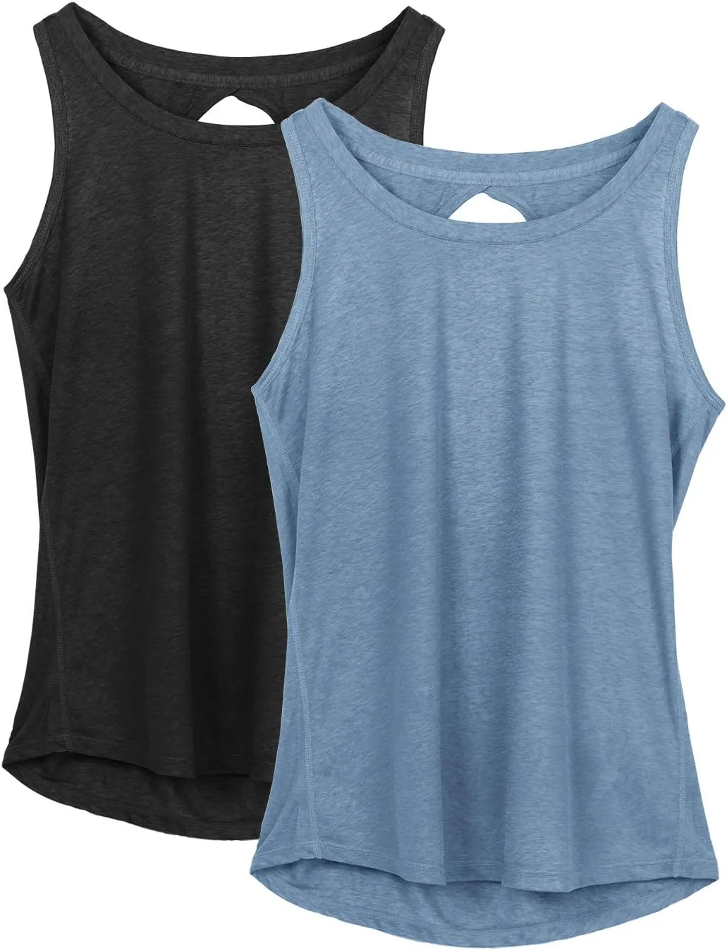 icyzone Women's Lightweight Breathable Open Back Workout Athletic Yoga Tank Tops