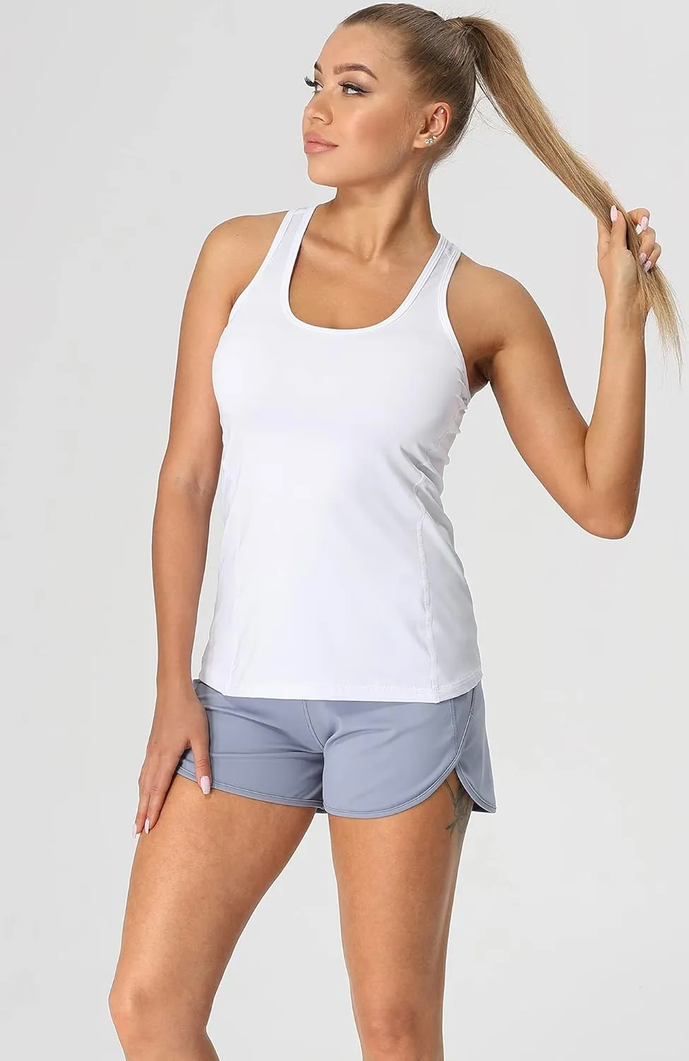 icyzone Women's Racerback Workout Athletic Running Tank Tops (Pack of 3)