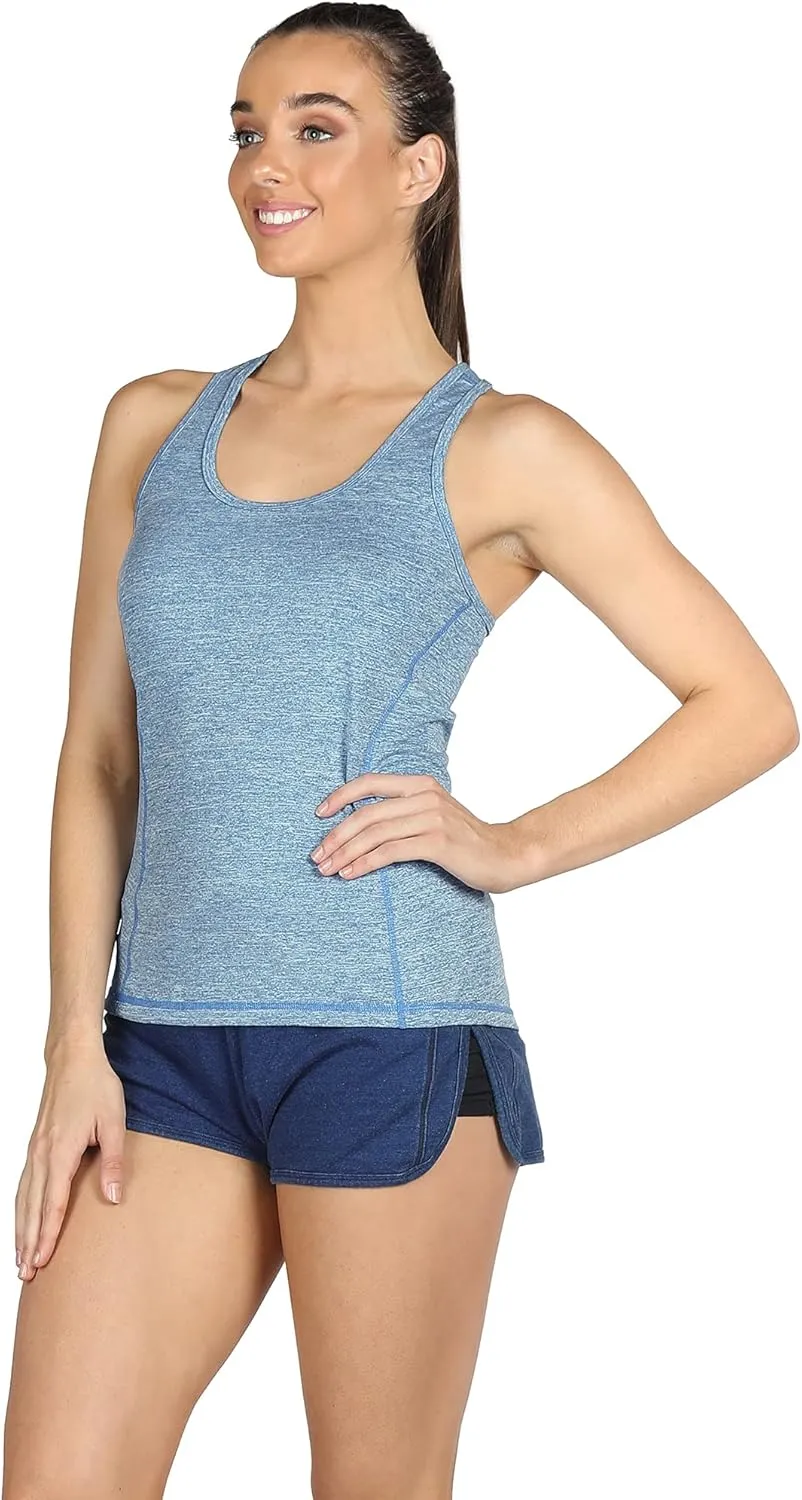 icyzone Women's Racerback Workout Athletic Running Tank Tops (Pack of 3)