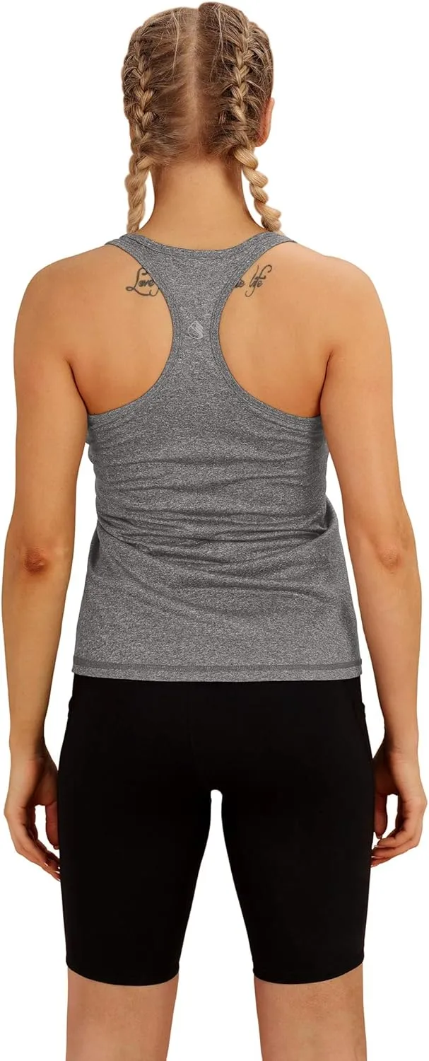 icyzone Women's Racerback Workout Athletic Running Tank Tops (Pack of 3)