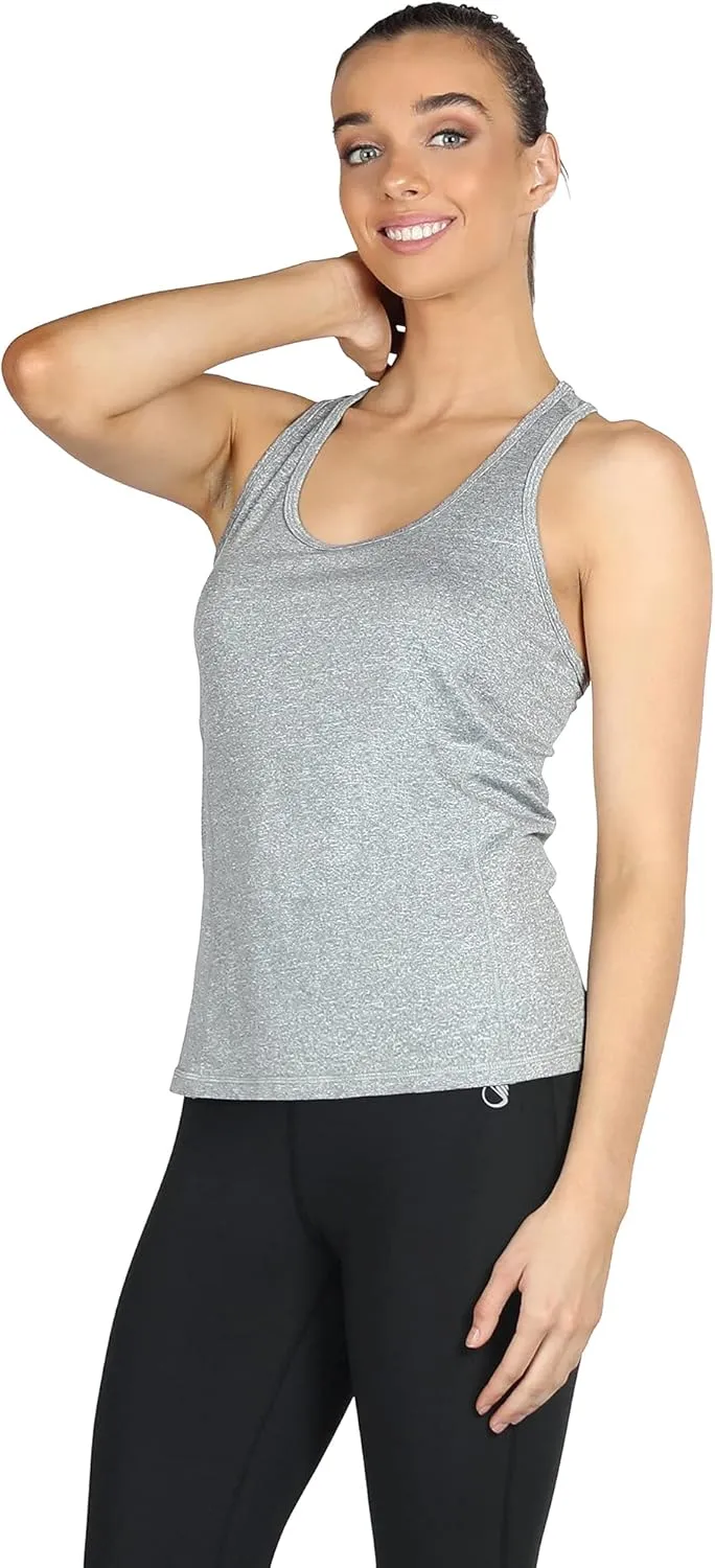 icyzone Women's Racerback Workout Athletic Running Tank Tops (Pack of 3)