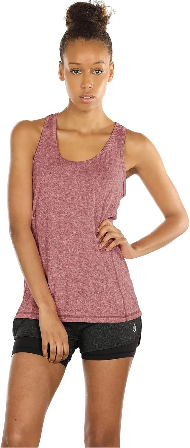 icyzone Women's Racerback Workout Athletic Running Tank Tops (Pack of 3)