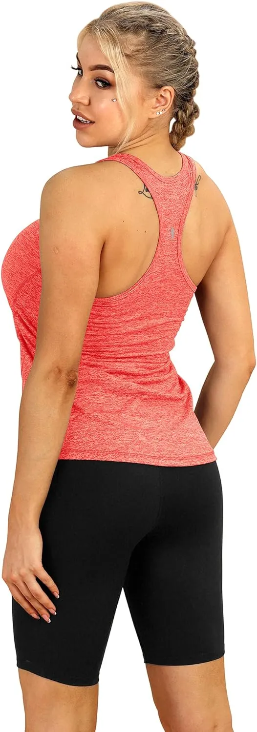 icyzone Women's Racerback Workout Athletic Running Tank Tops (Pack of 3)