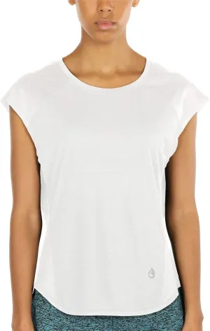 icyzone Workout T-Shirt for Women - Fitness Gym Yoga Running Exercise Cap Sleeves Tops