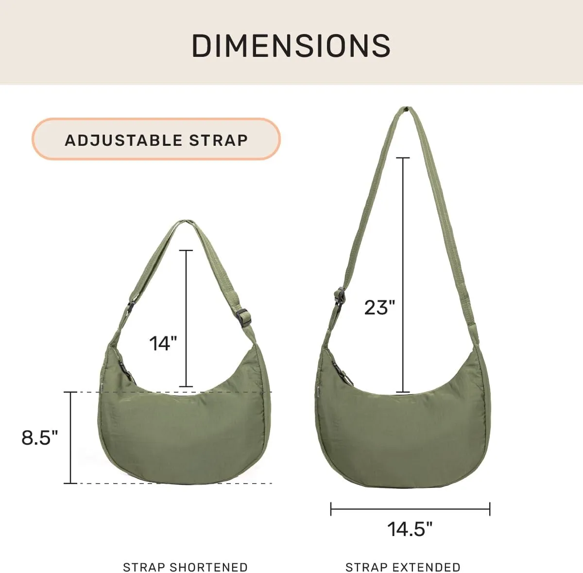 Jadyn Crescent Bag, Large Crossbody for Women  Comfortable, Versatile Anti-Theft Shoulder Bag for Travel, Everyday Use