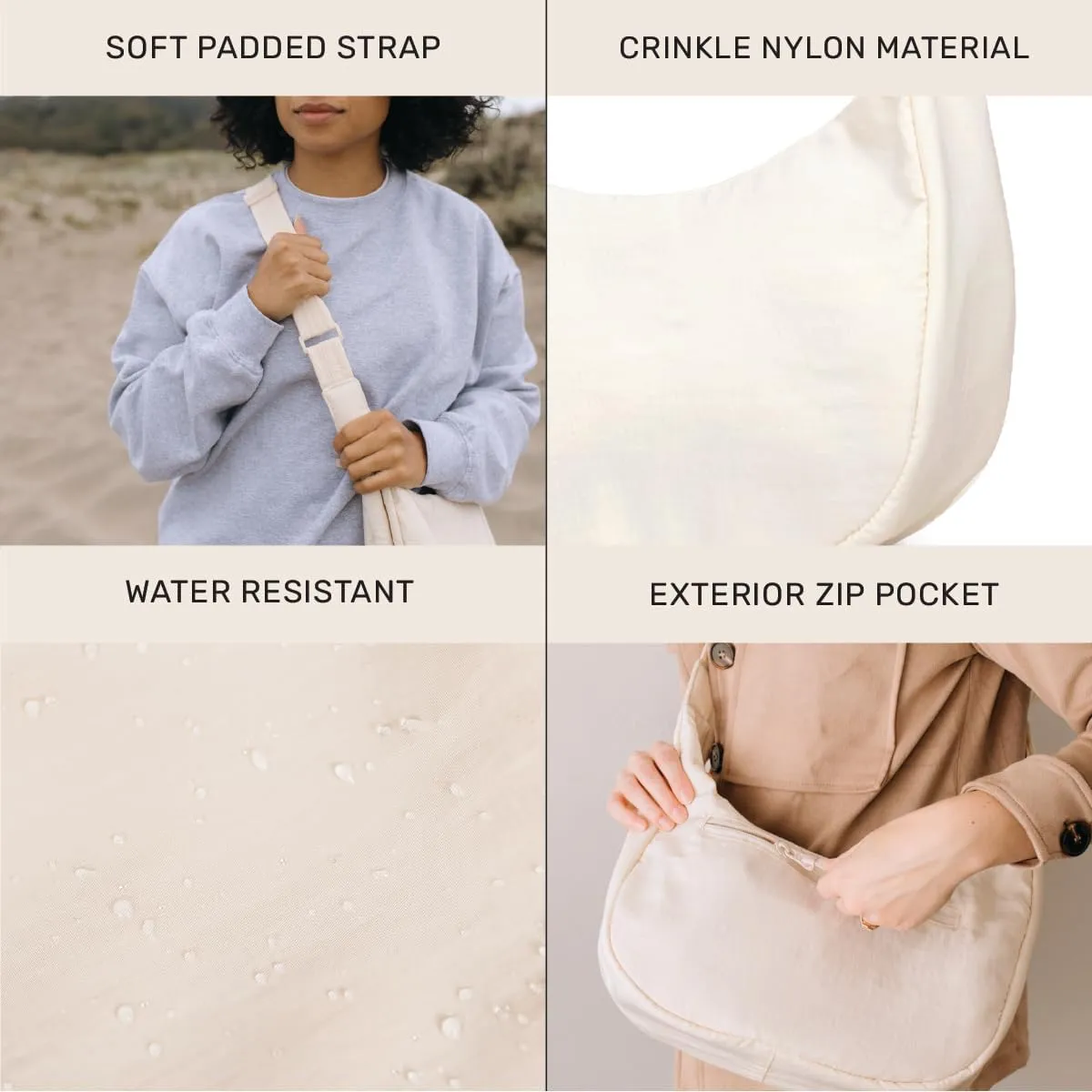 Jadyn Crescent Bag, Large Crossbody for Women  Comfortable, Versatile Anti-Theft Shoulder Bag for Travel, Everyday Use